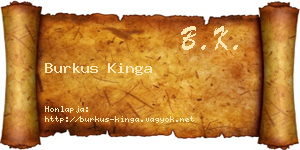Burkus Kinga névjegykártya