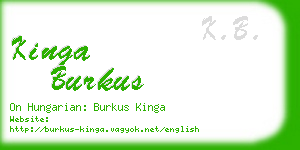 kinga burkus business card